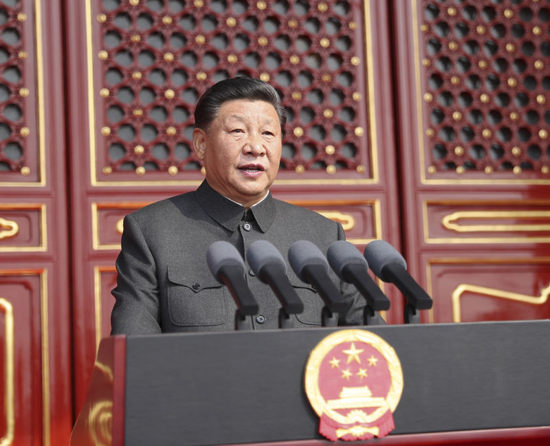 10月1日上午，慶祝中華人民共和國(guó)成立70周年大會(huì)在北京天安門(mén)廣場(chǎng)隆重舉行。中共中央總書(shū)記、國(guó)家主席、中央軍委主席習(xí)近平發(fā)表重要講話(huà)。